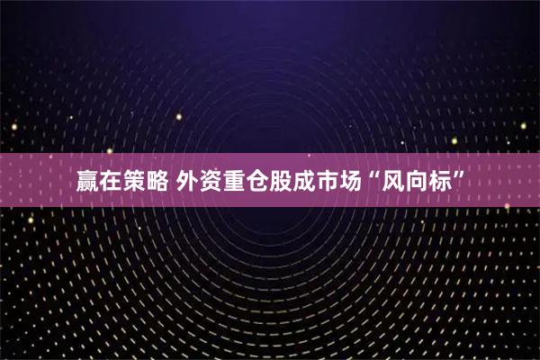 赢在策略 外资重仓股成市场“风向标”
