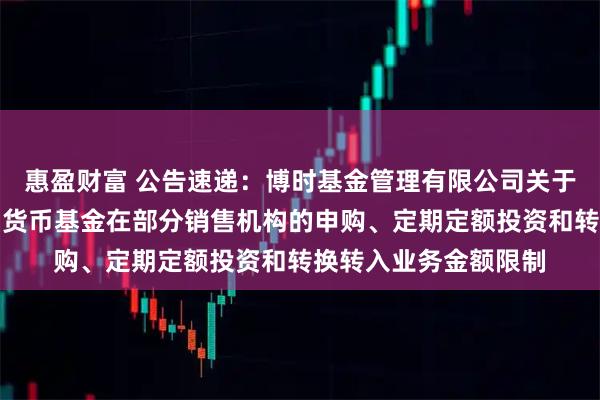 惠盈财富 公告速递：博时基金管理有限公司关于调整旗下博时现金宝货币基金在部分销售机构的申购、定期定额投资和转换转入业务金额限制